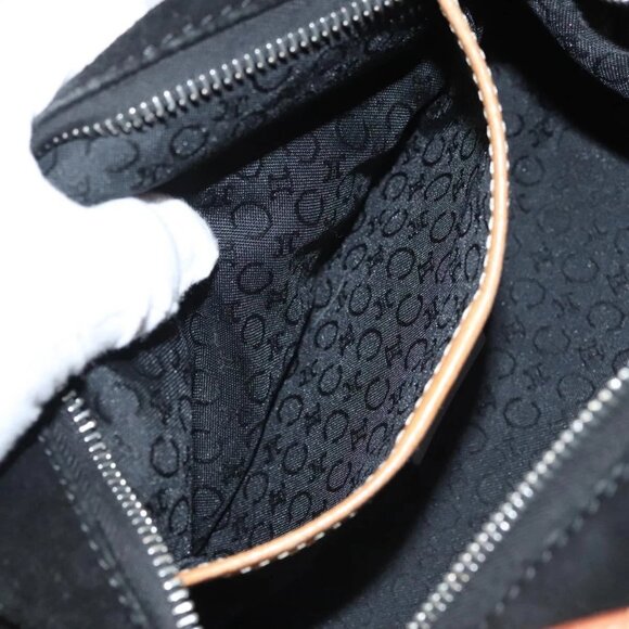 CELINE C Macadam Canvas Shoulder Bag Suede Black Silver Auth 120034 - Picture 10 of 16